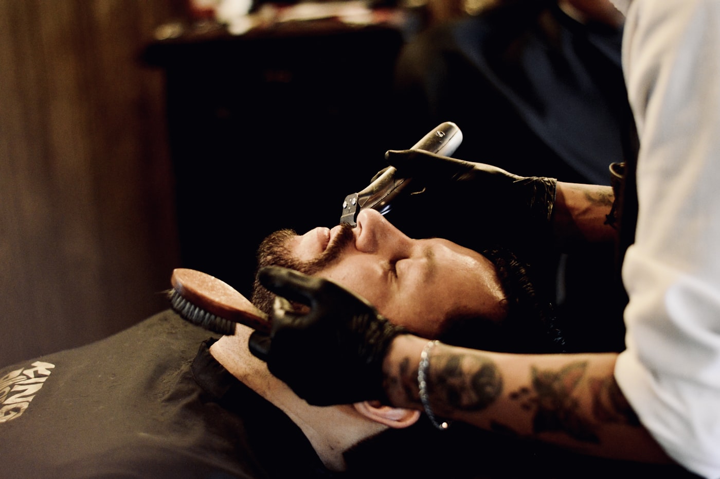 Barber at work